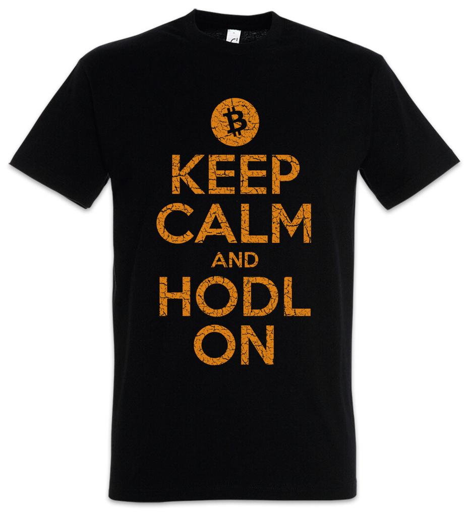 Сохраняй спокойствие и держи HODL Футболка Мужская Женская Топы Криптовалюты Криптовалюта Цифровой Банкинг