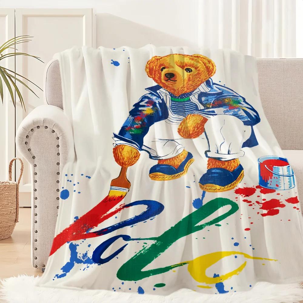 Модное Милое Плюшевое Одеяло B-Bears Коврик для Дивана-Дремоты для P-POLO-S Гостиной Теплый Офис Спальня День Рождения Дом Путешествия Детские Подарки