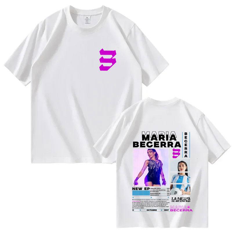 Fashion Singer Maria Becerra La Nenas Album Highquality Unisex and Women 2025 Summer Pure Cotton 100 Printed Loose Tshirt