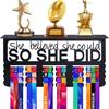 Metal Medal Hook Splicing Trophy Base So She Did Alphabet Silhouette Trophy Display Stand Wall Hanging Wall Decoration