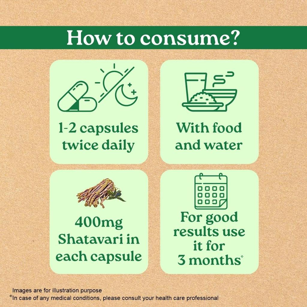 ORGANIC INDIA Shatavari 60 Veg Capsules for Women Hormonal Balance Health Vitality Support