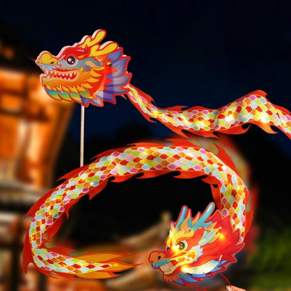 Fluttering Chinese Traditional Dragon Lamp Paper Glowing Lanterns Handheld Lantern  Spring Festival