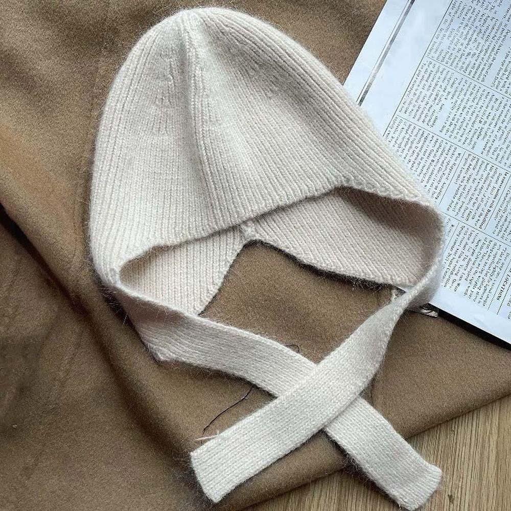Windproof Knit Earflap Hat Minimalist Korean Style Bonnet Warm Skull Cap Trendy Women