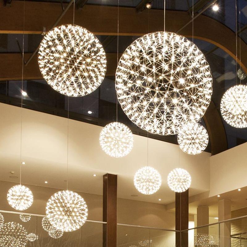 Блестящая шаровая люстра из кованого железа, магазин одежды, парикмахерская, люстра, кровать и завтрак, чайная комната, дуплексный торшер