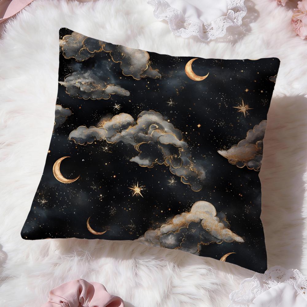 Starry Nebula Texture Cushion Cover Premium Comfort Reversible Pillow Cove Two in One Design for Any Room  Car Interior