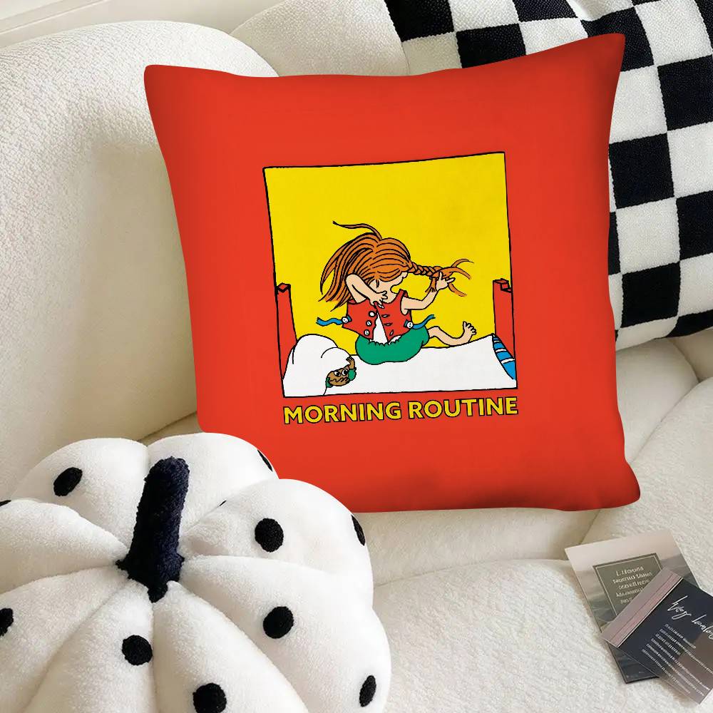 Pippi Longstocking Pillow Case Fashion Square Pillowcase Bedroom Sofa Room Ins Decoration Leisure