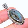 Natural Labradorite Gemstone 925 Solid Sterling Silver Gift Pendant 1.77" L1k73