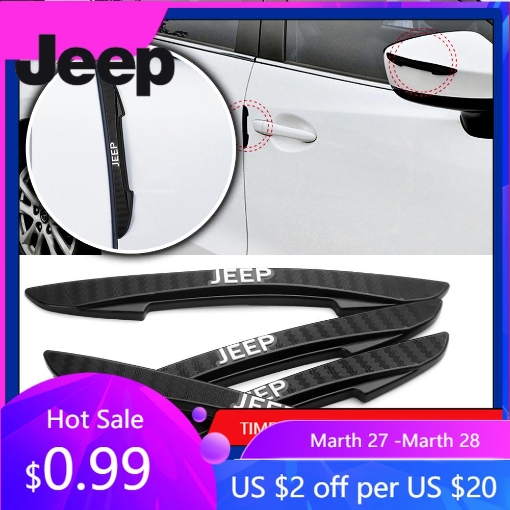 Для Jeep 4 шт. Автомобильные противоударные полосы на бампер Защитные наклейки на край двери для Jeep Renegade Compass Wrangler jk Chero