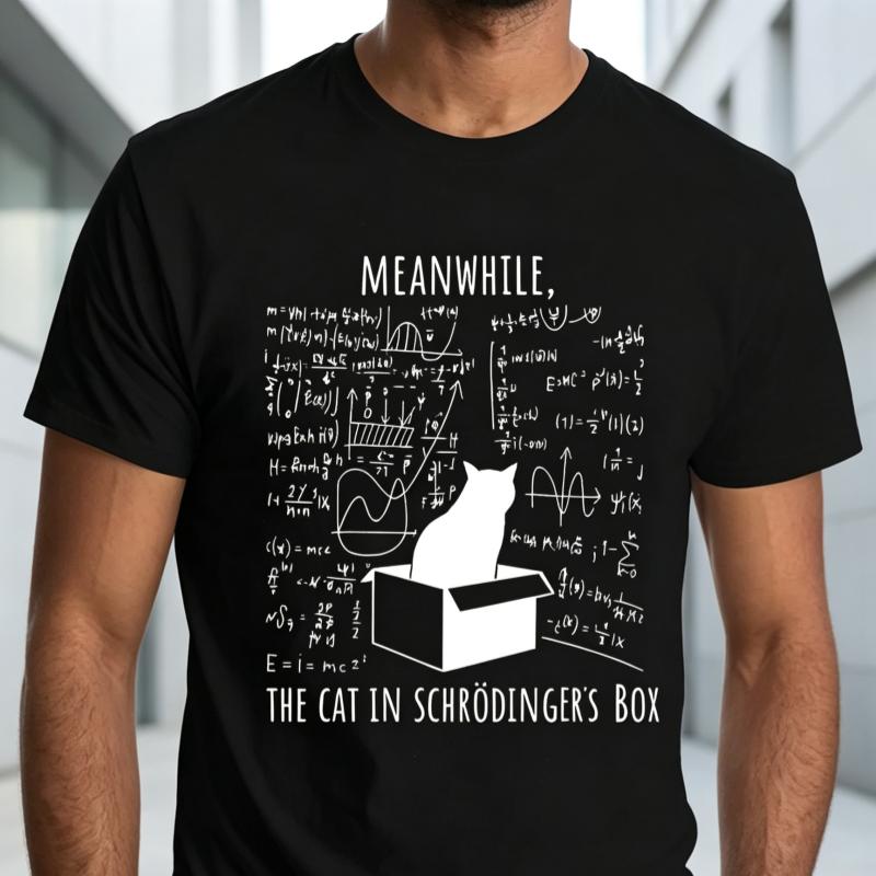 Science Cat Print TShirt for Unisex Short Sleeve Funny Physics Teacher Tee Shirt Fashion Summer Clothing Science Nerd Gift
