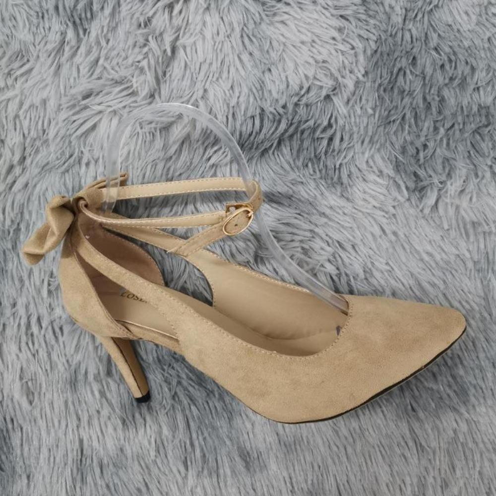 Women's Pumps Ankle Strap Sandals Slingback Bow High Heels Kitten 9cm Pointed Toe Heel Party Wedding Dress Comfortable Shoes