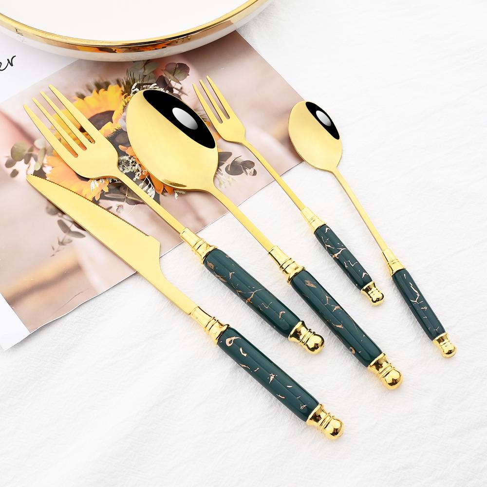 4/5 шт. набор столовой посуды с имитацией керамики, креативный нож, кофейная ложка, вилка, набор столовых приборов, посуда из нержавеющей стали, кухонные столовые приборы