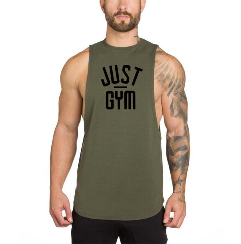 Muscleguys Fitness Tank Top Men Bodybuilding Clothing Men Sleeveless T Shirt Vests Cotton Gym Singlets Muscle Tanktop