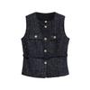 Kaslead New Women clothes Western Style Versitile Fashion Graceful Multicolor Belt Decoration Vest Vest
