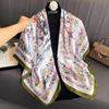 Women S Printed Silk Like Large Square Scarf Fashion Decorative Sun Protection Shawl