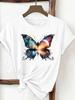 (Asian Size) Print Tee Feather Trend Style 90s Top Women Woman Fashion Clothing T Shirt  Female Short Sleeve Graphic T-shirts