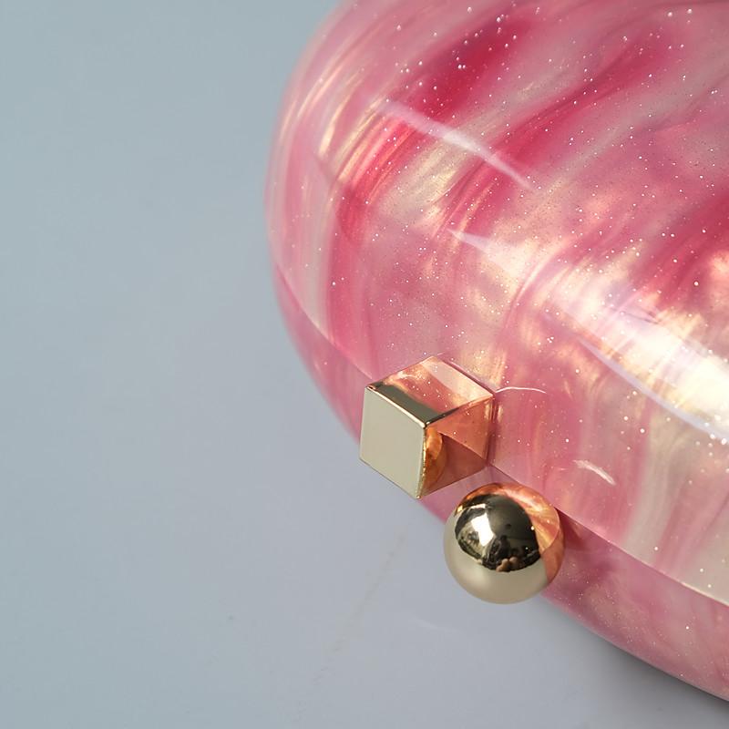 Новые модные сумки, модные женские сумки, красные блестки, акриловая роскошная круглая вечерняя сумка для выпускного вечера, женская повседневная милая сумка-клатч в коробке