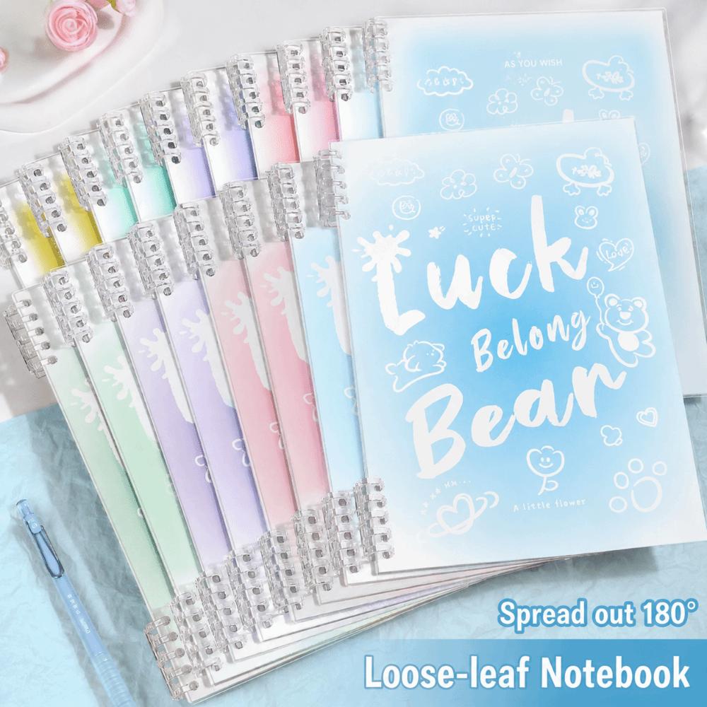 Gradient Color Binder Notebook Detachable Notepad Durable Loose-leaf Notebook  Studnets