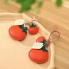 Funny Design Persimmon Keychain Soft Creative Key Ring Bag Charms Leather Bag Pendant Decorations