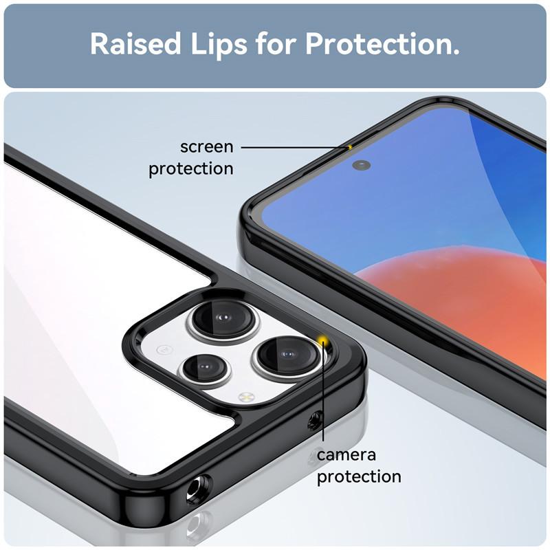 For Redmi 12 Case For Redmi 12 4G 5G Cover 6.79 Inch Colorful Soft Edge Silicone Transparent Shockproof Bumper For Redmi 12