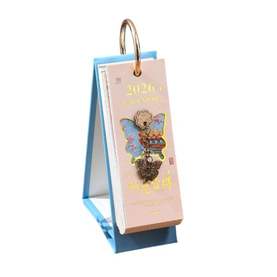 Винтажный настенный перекидной календарь в европейском стиле 2026 года, масляная живопись, январь-декабрь, настольный планер