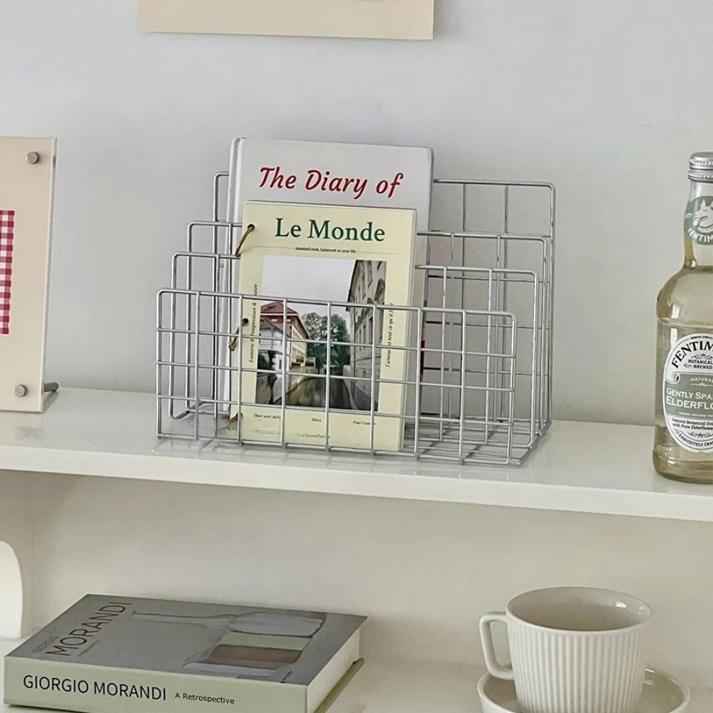 Ins Iron Desktop Organizer Storage Rack Многофункциональный журнальный файл-документ держатель для книг Стойка для домашнего офиса Книжная полка