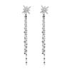 Fashion 925 Sterling Silver Tassel Star Long Statement Korean Drop Earring For Women Jewelry Eh828