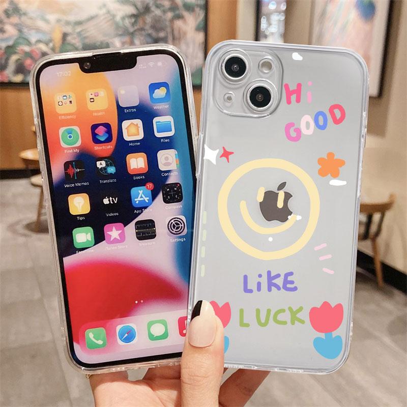 Прозрачный чехол для Apple iPhone 14 11 13 12 Pro 7 8 Plus XR X XS Max 6 6S 13Pro, силиконовый чехол для телефона Love Line Flower