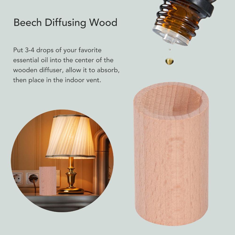 Small Essential Oil Diffuser Cylindrical Wood Aroma Diffuser Beech Wood Diffuser Bedroom Use