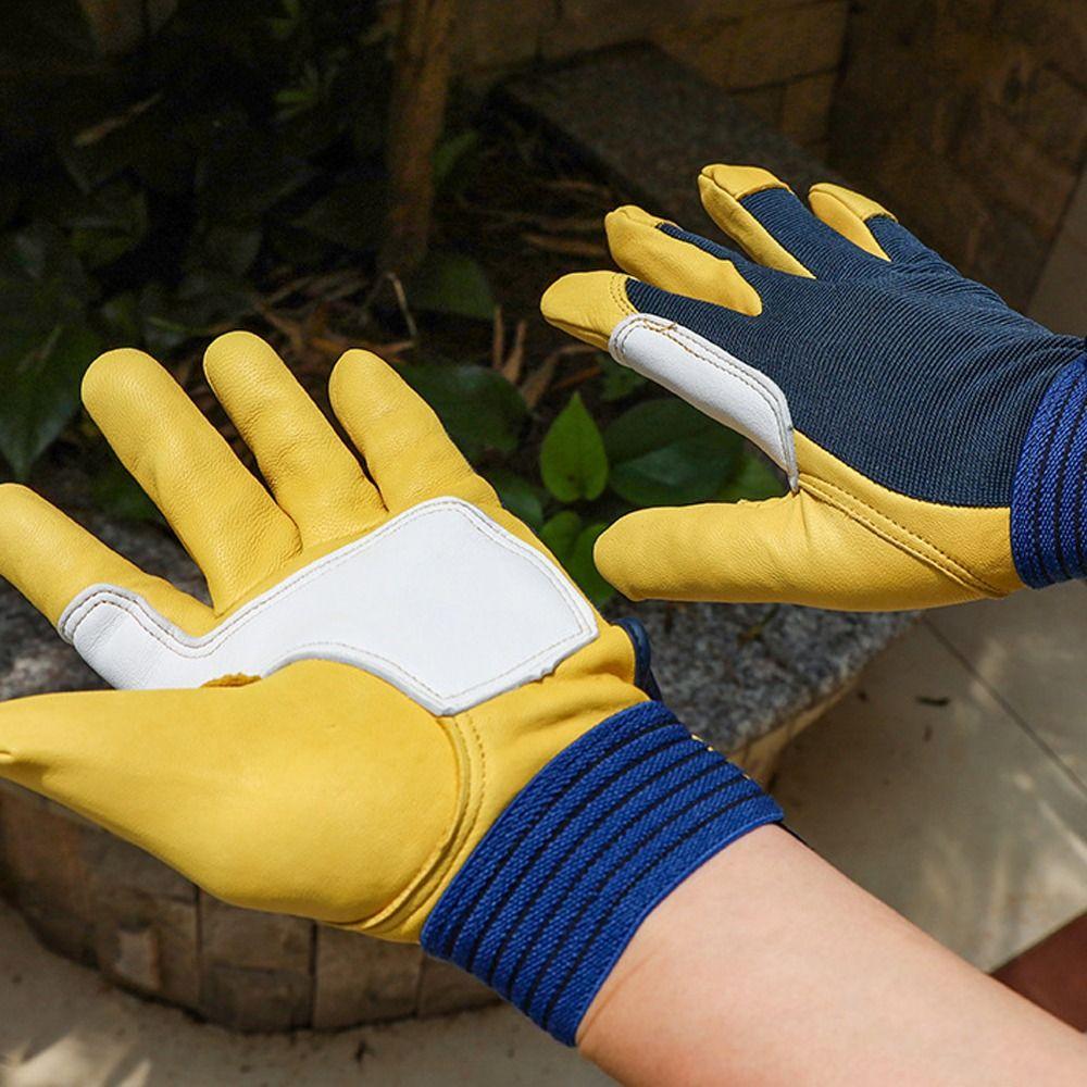 1 Pair Tough Grip Labor Insurance Gloves Thickened Welding Gloves Leather Work Gloves Mechanic Work