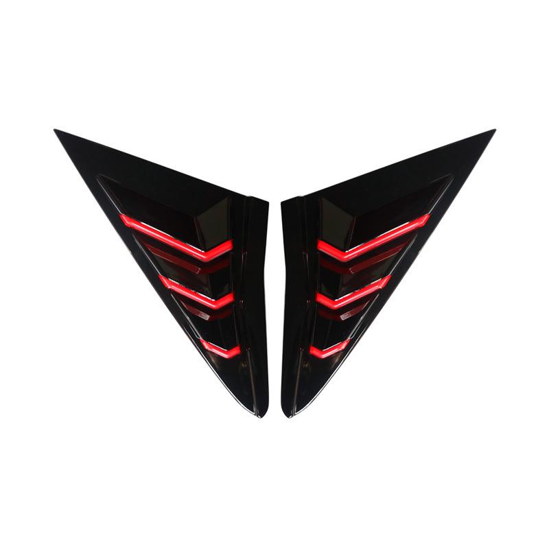 For Honda Civic Type R Hatchback ABS Rear Quarter Panel Window Side Louver Black Carbon Fiber Color Vent Sticker Cover