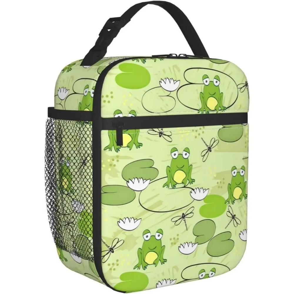 Сумка для ланча с изображением лягушки и стрекозы для мужчин и женщин, термосумки-холодильники, многоразовые ланч-боксы для работы в колледже, пикника в офисе