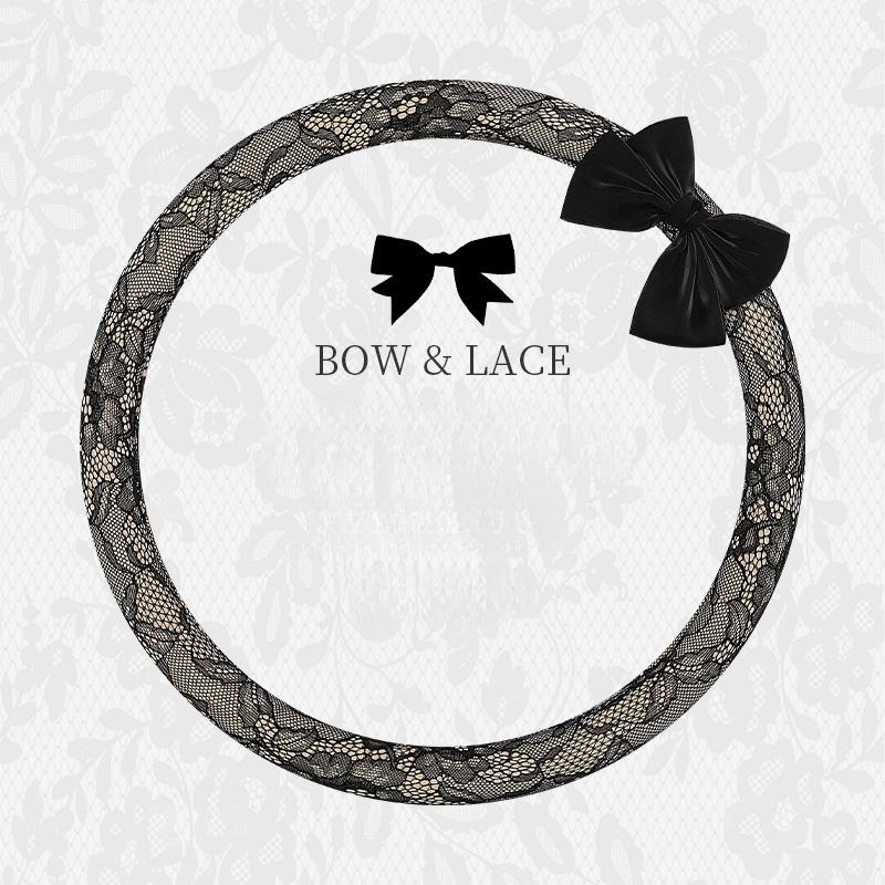 Car Steering Wheel Cover with Lace Goddess Design Cartoon Bowknot Hand Wrap Summer Interior Accessories handlebar Case For Women