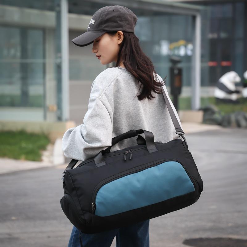 New Leisure Sports Fitness Bag Unisex Fashion High Capacity Short Distance Travel Bag Dry and Wet Separation Independent Shoe Pocket Nylon Luggage Bag