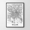 Plakat Mediolan plan miasta