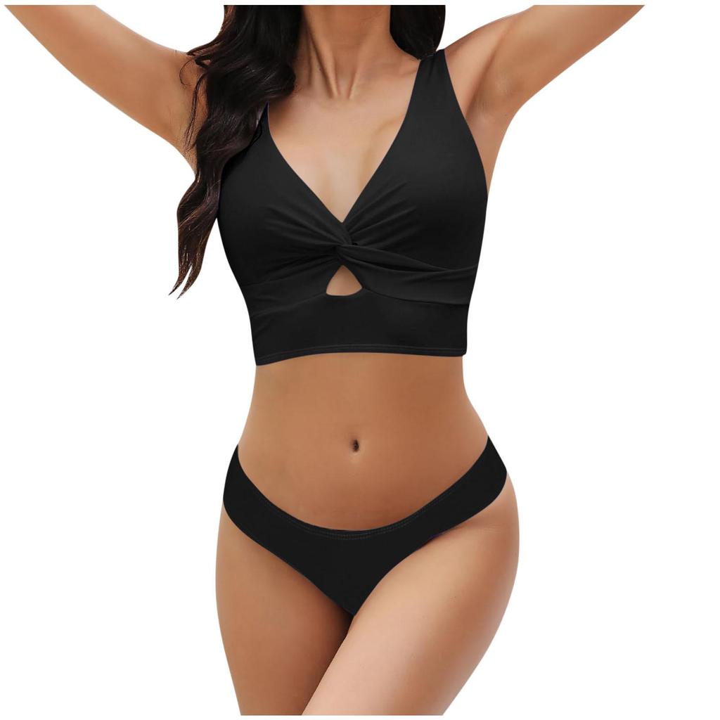 2025 Solid Color Split Bikini Swimwear