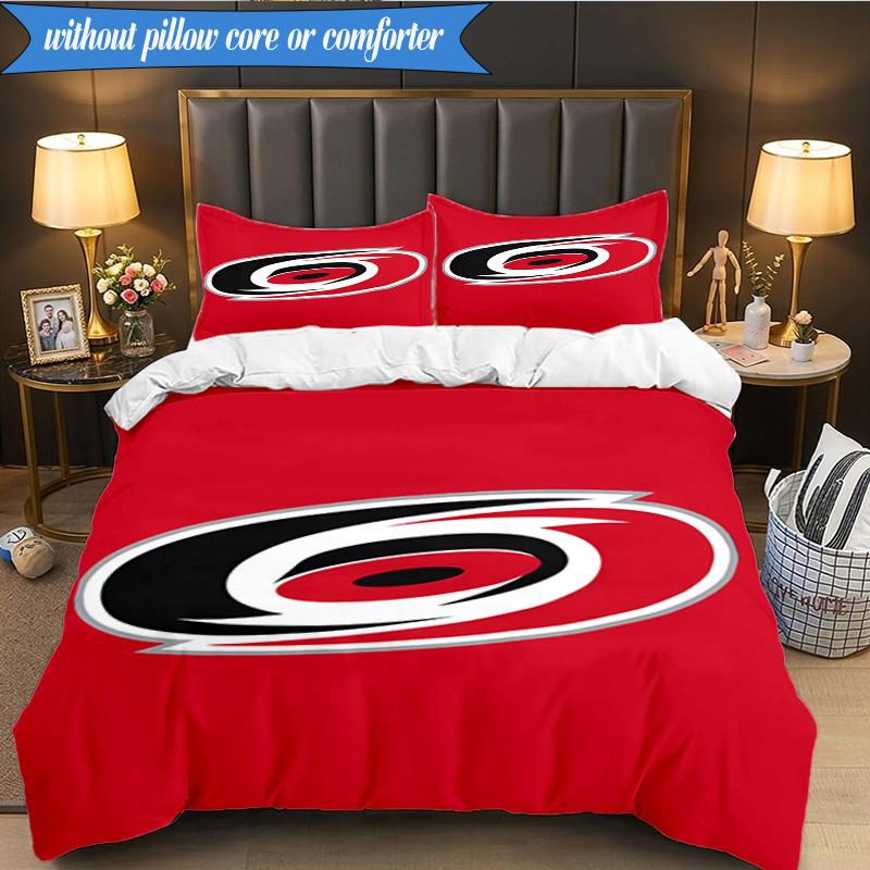 3PCS Hurricanes Team Spirit Bedding Set,Including 1pc Duvet Cover And 2pcs Pillowcases Perfect for Bedroom, Dormitory, Fan Christmas gift