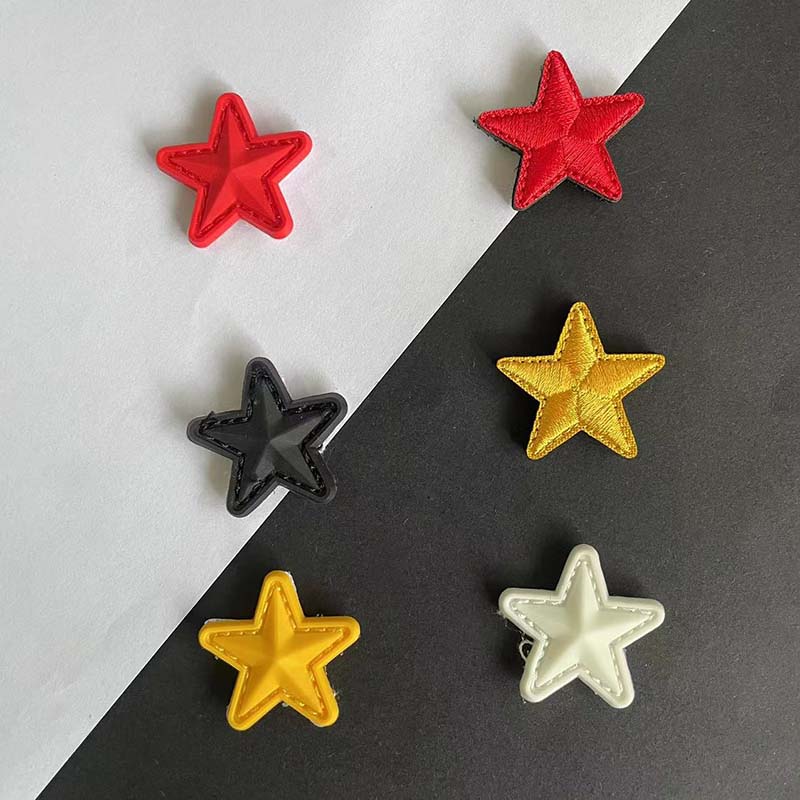 3*3CM/ PVC Rubber Small Star Hook Patches Military Stickers On Backpack,Stars Clothes Applique Embroidery Hook and Loop Patch