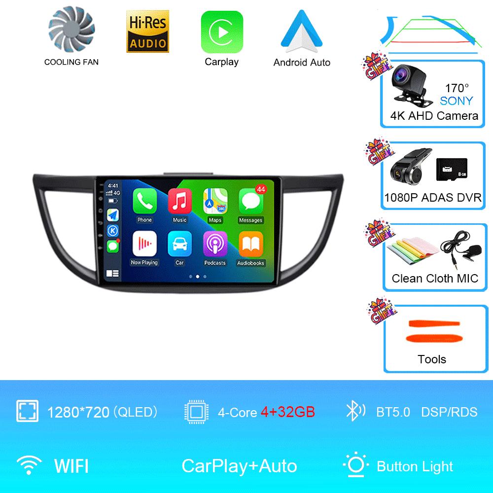 Android 14 Автомобильное радио для Honda CRV CR-V 4 RM RE 2011 - 2018 Авто Мультимедиа Видео Плеер Навигация Стерео GPS QLED Сенсорный Экран