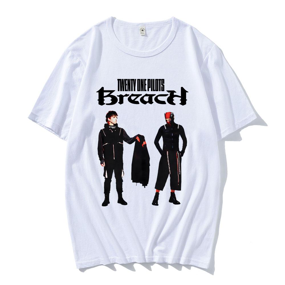 ФУТБОЛКА BREACH Футболки с графикой группы Twenty One Pilots Летние хлопковые хип-хоп унисекс уличная одежда с коротким рукавом мужская футболка с принтом