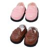 Niannyyhouse 10cm Plush Leather Shoes Shoes2 Cotton Doll Shoes Shoe Length Approx. 3.8cm Dress Up Doll Accessories (Pink+Brown)
