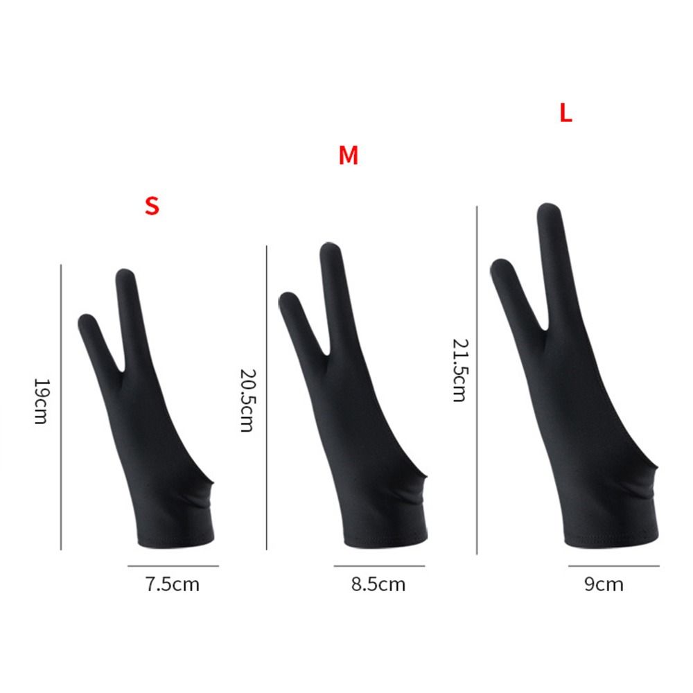 Anti-Scratch Black Blue Grey Pink Two Finger Glove Tablet Drawing Glove Art Supplies Painting Glove