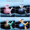 Car Air Freshener Bear Pilot Auto Accessories Interior Perfume Diffuser Rotating Propeller Outlet Fragrance with 2 Aromatherapy