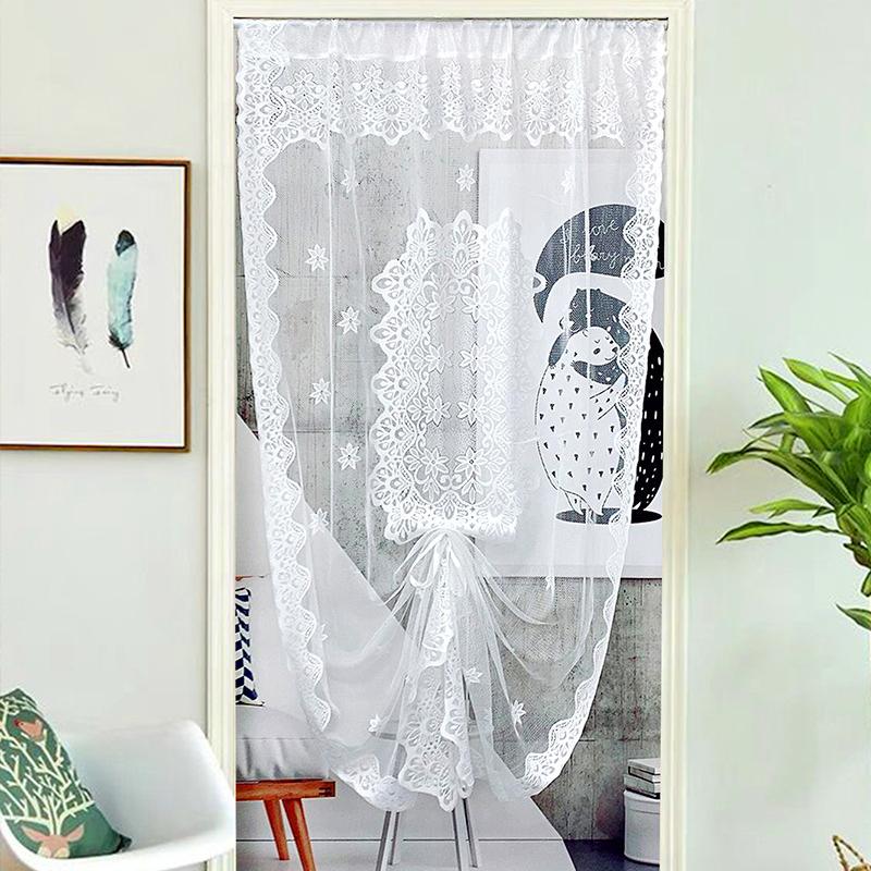 1Pc Pulling Curtain French Lace Fashion Insect Prevention Aesthetic Beauty Door Curtain Polyester Decorative Pattern