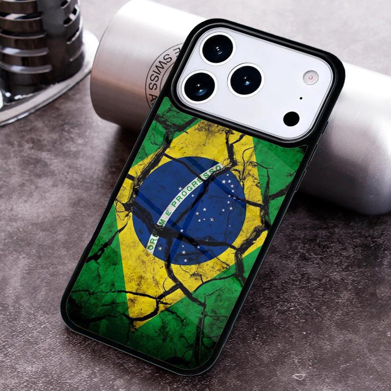 Чехол для телефона с флагом Бразилии для iPhone 17 16 15 14 13 12 11 Pro Max Plus 17Air Мягкий силиконовый чехол