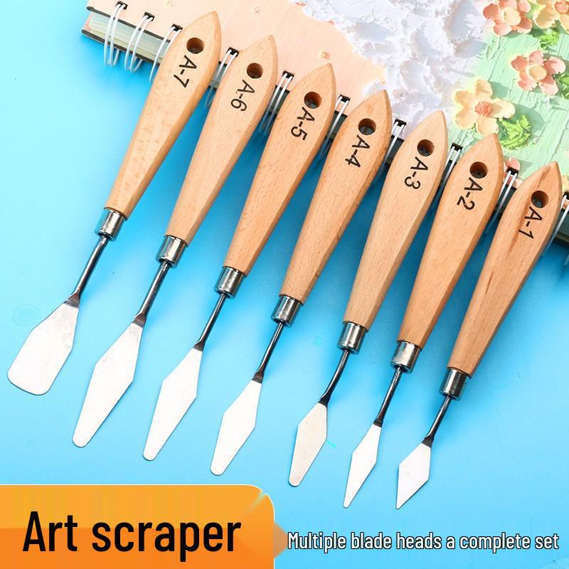 Oil Painting Palette and Spatula Set: Knife Set for Acrylic, Gouache, and Pigment