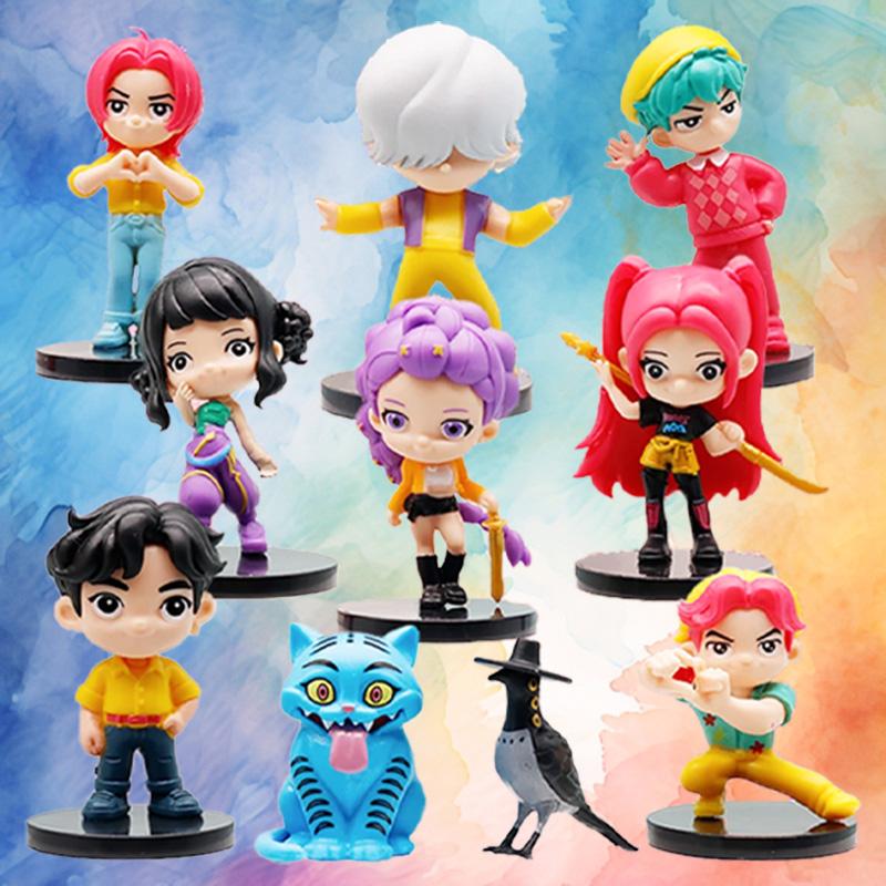 10 шт./Набор K-pop Охотники на демонов Аниме Фигурка Игрушки ПВХ Модель Derpys Тигр Руми Мира Зои Сусси Фигурка Кукла Поклонники Рождественский Подарок