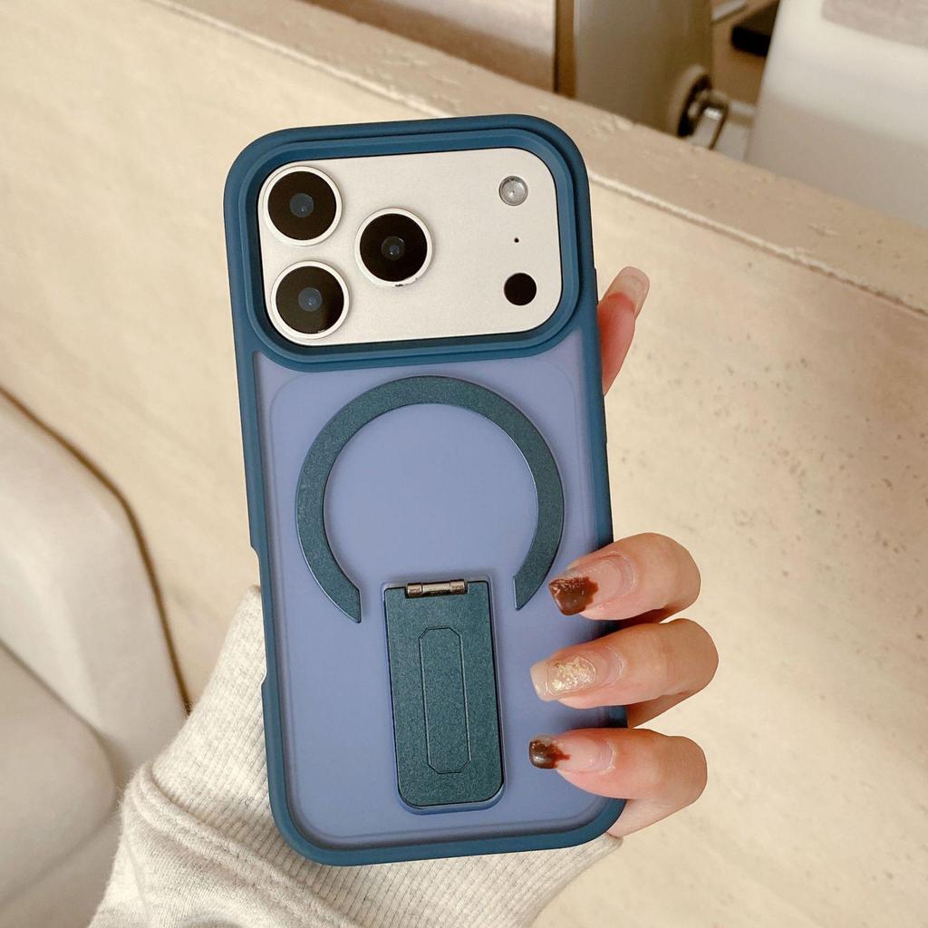 Матовый магнитный чехол для телефона Apple 16 с подставкой из одного слова для iPhone 17 Pro Max - Полупрозрачный и защитный