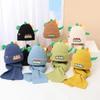Two-Piece Set Knitted Wool Cap Little Dinosaur Baby Beanie New Children Hat Scarf Set Winter