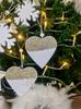 Wooden Heart Pendant 6.5X7.8Cm 2 Pcs White