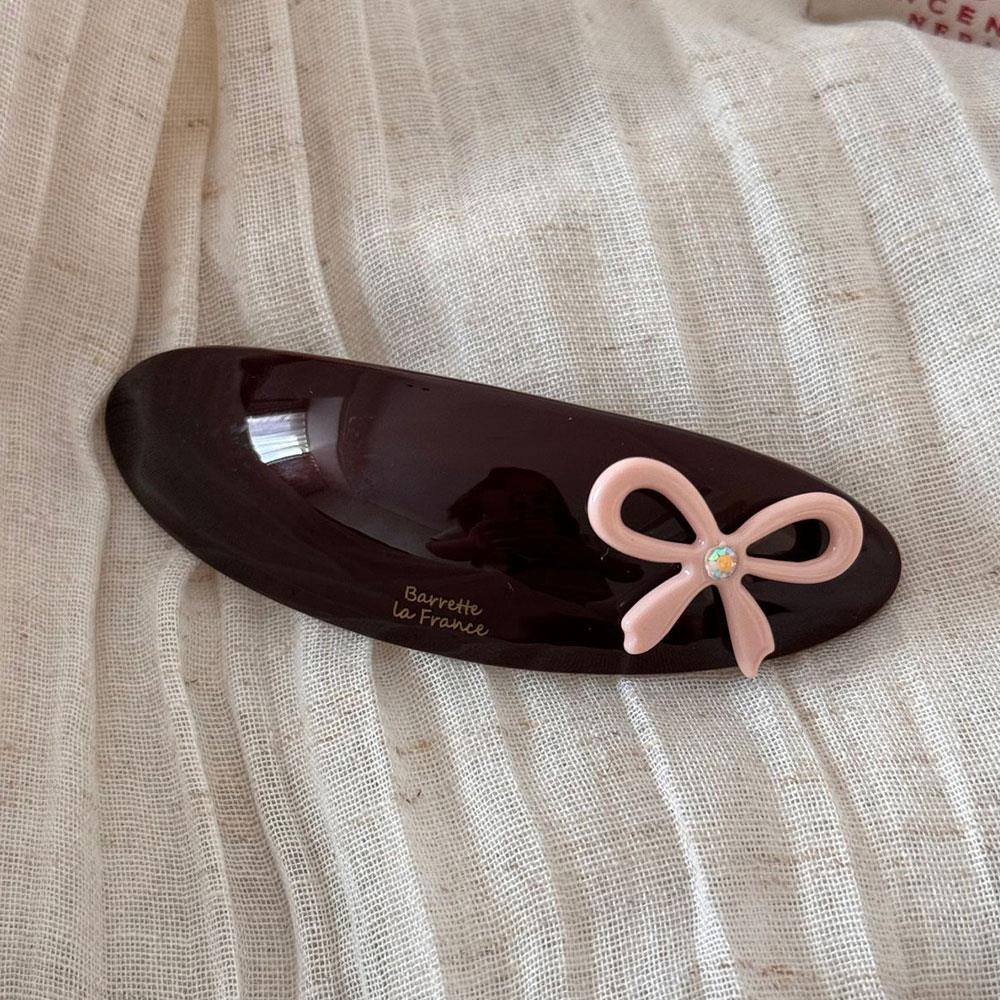 Vintage High-Grade Acetate Spring Clip Women Girls Korean Low Ponytail Hairpin Bowknot Temperament Hair Clip Hair Accessories